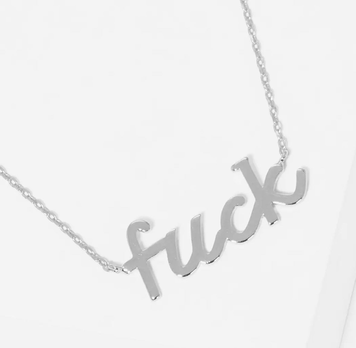 FUCK OFF NECKLACE SILVER