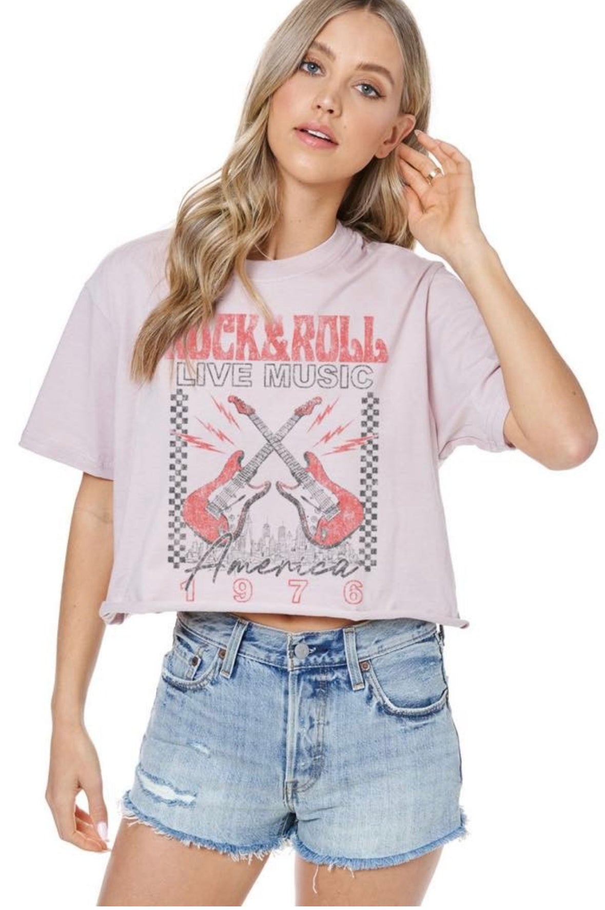 ROCK N ROLL VINTAGE CROP